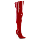 Pleaser Pink Label SEDUCE-3000WC Boots Red WIDE CALF | Angel Clothing