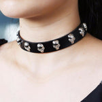 Black Gothic Skull Stud Collar | Angel Clothing