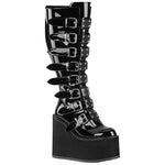 DemoniaCult Swing 815WC Boots Patent WIDE CALF | Angel Clothing